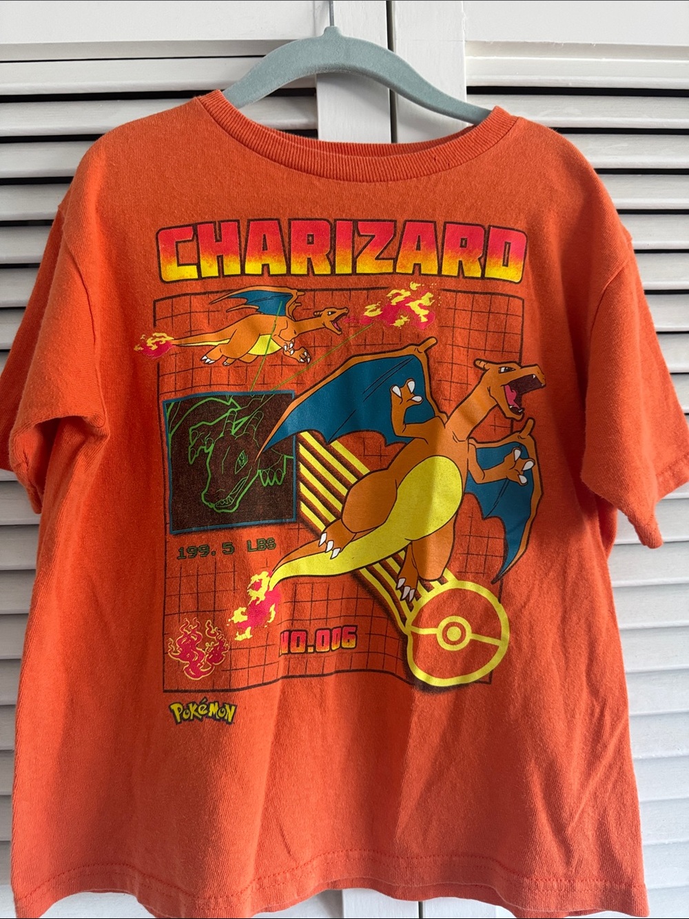 Vintage Pokémon Charizard Graphic Tee - Orange Kids Shirt